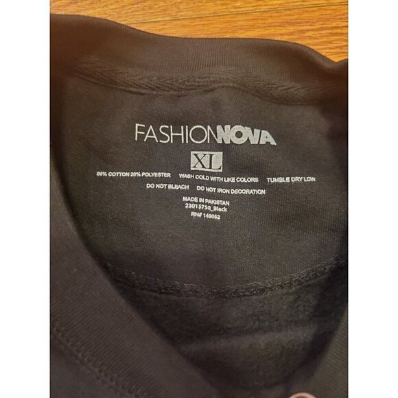Fashion Nova Vibin' & Thrivin'‎ Crewneck Sweater Womens Size X-Large Black NWOT - Picture 3 of 6